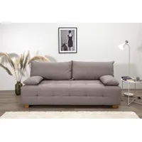 Schlafsofa COLLECTION AB "Bella", braun (cappucino), B:196cm H:45cm T:96cm, 100%Polyester, Sofas, Schlafsofa,Bettkasten,Bonellfederkern,Rückenkissen,Armlehnenkissen