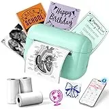 Memoking Mini Drucker für Smartphone, Minidrucker Q02E Bluetooth Fotodrucker für Mädchen & Jungen, Tragbare Thermodrucker Mini für Geschenke, Studiennotizen, Anatomische Diagramme, Fotos, Erstellung
