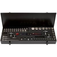KS Tools 1/2" ERGOTORQUEprecision Ratschen-Drehmomentschlüssel-Satz Drehknopf, 10-100Nm, 52-teilig