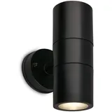 Briloner - Wandleuchte Aussen IP54 Spritzwasser- Staubschutz, GU10 Fassung, max. 7W, Aussenlampe, Wandlampe, Strahler, Außenbeleuchtung, Außenleuchte, 16x7,5x11 cm, Schwarz