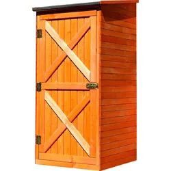 Garten-Geräteschrank PROMADINO "Pforzheim", braun (honigbraun), Holz, Gerätehäuser