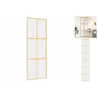 vidaXL Schiebetür Golden 76x205 cm ESG-Klarglas und Aluminium