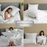 sei design heimtextilien inh. i. richter Bett-SET Bettdecke Steppdecke leicht 135x200 + Kopfkissen 80x80 - Weiß
