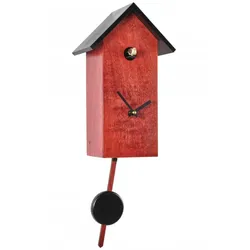 Engstler -Kuckucksuhr modern rot Echtholz Quarz Uhrwerk 29cm- 360/40 Q