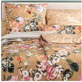 Estella Bettwäsche Estella Mako Satin Bettwäsche Fiore in Messing 135x200 80x80 40x80 cm, Mako Satin, Ganzjahresbettwäsche in Wendeoptik goldfarben