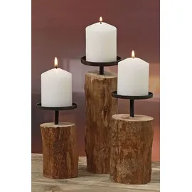 Boltze Kerzenleuchter Tempe Holz/Metall Braun