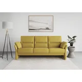 DOMO collection 3-Sitzer DOMO COLLECTION "Pina, schmale Armlehnen, mit Federkern, kompakt & elegant", gelb (senf), B:219cm H:95cm T:88cm, 95% Polyester, 5% Polyamid, Sofas, Hoher Sitzkomfort, Microfaser hochflorig, senf, Breite 219 cm