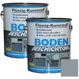 Wilckens Farben Bodenversiegelung, Flüssig-Kunststoff 2x 5 L Bodenbeschichtung Silbergrau RAL 7001 grau|schwarz|silberfarben