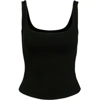 URBAN CLASSICS Ladies Wide Neck Top - Schwarz -