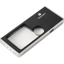 TOOLCRAFT TO-10283190 Handlupe mit LED-Beleuchtung Vergrößerungsfaktor: 3 x, 10 x Linsengröße: (Ø) 15mm Schwarz