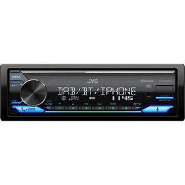 EHO JVC KD-X482DBT Autoradio 1-DIN DAB+ Bluetooth Amazon Alexa mit Einbauset für Opel Astra H charcoal-metallic