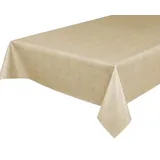Beautex Tischdecke Wachstuchtischdecke, Leinen beige, abwischbar Wachstuch Tischdecke (1-tlg) beige|braun Rund | 140 cm x 140 cm