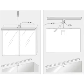 sebson LED Spiegelleuchte Bad 80cm 15W, 1100lm, Aluminium, Schminklicht