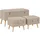 vidaXL Hocker mit Stauraum 3 Stk. Beige Stoff