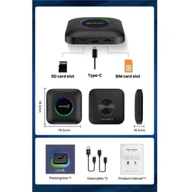 EZONETRONICS T-Box Ambient Wireless Carplay & Android Auto 8G/128G