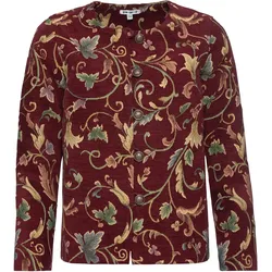 Baumwoll-Mix-Jacke, Muster weinrot, 42