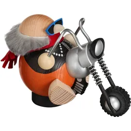 Seiffener Volkskunst eG Kugelräucherfigur Biker 10 cm mehrfarbig