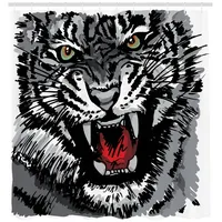 ABAKUHAUS Duschvorhang 175 x 200 cm grau schwarz weiß