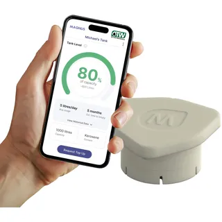 Magnus HAWKi Smart Öltank-Füllstandsmesser Radar-Messgerät – Bluetooth-Verbindung zur Telefon-App, universell passend – kein Bohren erforderlich – Kunststoff-Öltank-Füllstandsanzeige