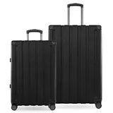 Hauptstadtkoffer Q-Damm - 2er Kofferset, Trolley-Set, TSA, Rollkoffer, Reisekoffer, (M & L), Schwarz