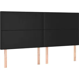 vidaXL Boxspringbett mit Matratze & LED Schwarz 180x200 cm Kunstleder