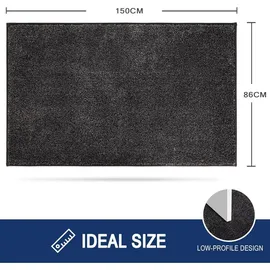 FCSDETAIL Schmutzfangmatte Innen 86x150cm rutschfeste Maschinenwaschbare