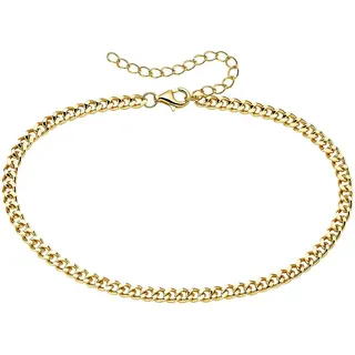 Fußkette "Schmuck Geschenk Silber 925 Panzerfusskettechen", gold (gelbgoldfarben), ANISTON JEWELRY & WATCHES, Fußkettchen, Silber 925 (Sterlingsilber)