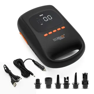 Technaxx 5112 Akku-Kompressor TX-266 mit Powerbank-Funktion, 12 V Adapter zum Betrieb per Kabel