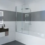 IMPTS walk in dusche 75x185 cm Glas Duschwand Duschabtrennung 2-teilig faltbar Duschkabine Rahmenlos,OHNE Duschwanne