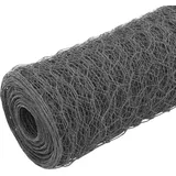 vidaXL Drahtzaun Stahl mit PVC-Beschichtung 25 x 0,5 m Grau