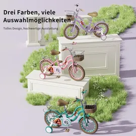 europebazar Habib Gruppe Mädchenfahrrad Klassik | Inkl. Luftpumpe & 6-teiligem Schutz-Set | Kohlenstoffstahlrahmen & Duales Bremssystem | Mitwachsend & sicher... - Lila