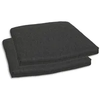 GO-DE Gartensitzkissenset, Anthrazit, Textil, 2-teilig, Uni, Füllung: Schaumstoff, Vlies,