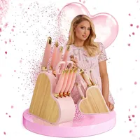 Paris Hilton Messerset aus Edelstahl mit robustem Bambus-Messerblock Ideal