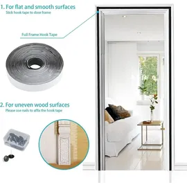 luxuskollektion Fliegengitter Tür Magnet Insektenschutz 85 x 200 cm Schwarz