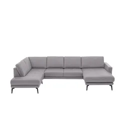 Kollektion Kraft Wohnlandschaft aus Mikrofaser Mike ¦ grau ¦ Maße (cm): B: 327 H: 86 T: 180.0