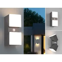 MeineWunschleuchte 2-er Set schwenkbare LED Außenwandleuchten mit Bewegungsmelder, Anthrazit