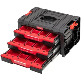 QBRICK Schubladenbox Kunststoff 450 x 310 x 244 mm schwarz/rot bestückt
