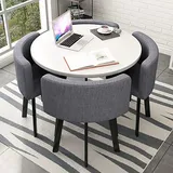 OCAZI esstisch,Rundes Esstisch-Set,Küchen-Esstisch-Set,Schlichter Kleiner runder Tisch,Runder Konferenztisch,rundes modernes Esstisch-Set,Tisch- und Stuhl-Set - #19-70 * 75cm/27.5 * 29.5in(WxH)