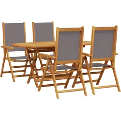 vidaXL Garten Essset 5 pcs Anthrazit 4-Sitzer Holz, Textil