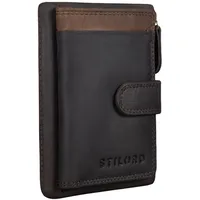 STILORD 'Garrett' 2-in-1 Geldbörse und Schlüsseltasche Leder Damen und Herren Kartenetui Portemonnaie mit Schlüssel-Fach klein EC Schlüsseletui Slim Wallet RFID Schutz, Farbe:dunkel - braun