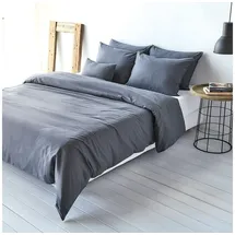 Traumschlaf Uni Leinen titan 135 x 200 cm + 80 x 80 cm