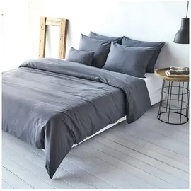 Traumschlaf Uni Leinen titan 135 x 200 cm + 80 x 80 cm
