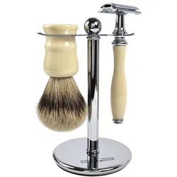 Golddachs Rasierset elfenbein/silber