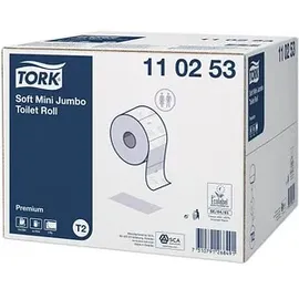 TORK Jumbo-Toilettenpapier T2 Premium Mini 2-lagig Recyclingpapier, 12 Rollen