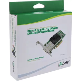 InLine Dual 10-Gigabit Netzwerkkarte, 2x SFP+, PCIe x8, inkl. LP Slotblech