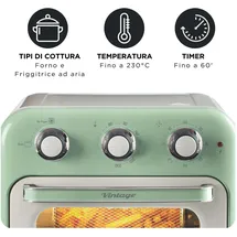 Ariete Vintage Air Fryer Mini-Ofen grün