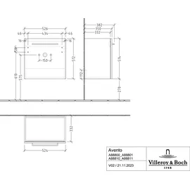 Villeroy & Boch Avento Waschtischunterschrank, 1 Tür, A88810RH,