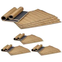 Relaxdays 24 teiliges Tischset, Platzdeckchen aus Bambus, rutschhemmende Unterseite,
