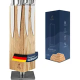 AEDEL Design Premium Magnetischer Messerblock Drehbar 360 Grad - Messerhalter Magnetisch aus edlem Eichenholz - Magnet Messerhalter Universal Unbestückt Holz