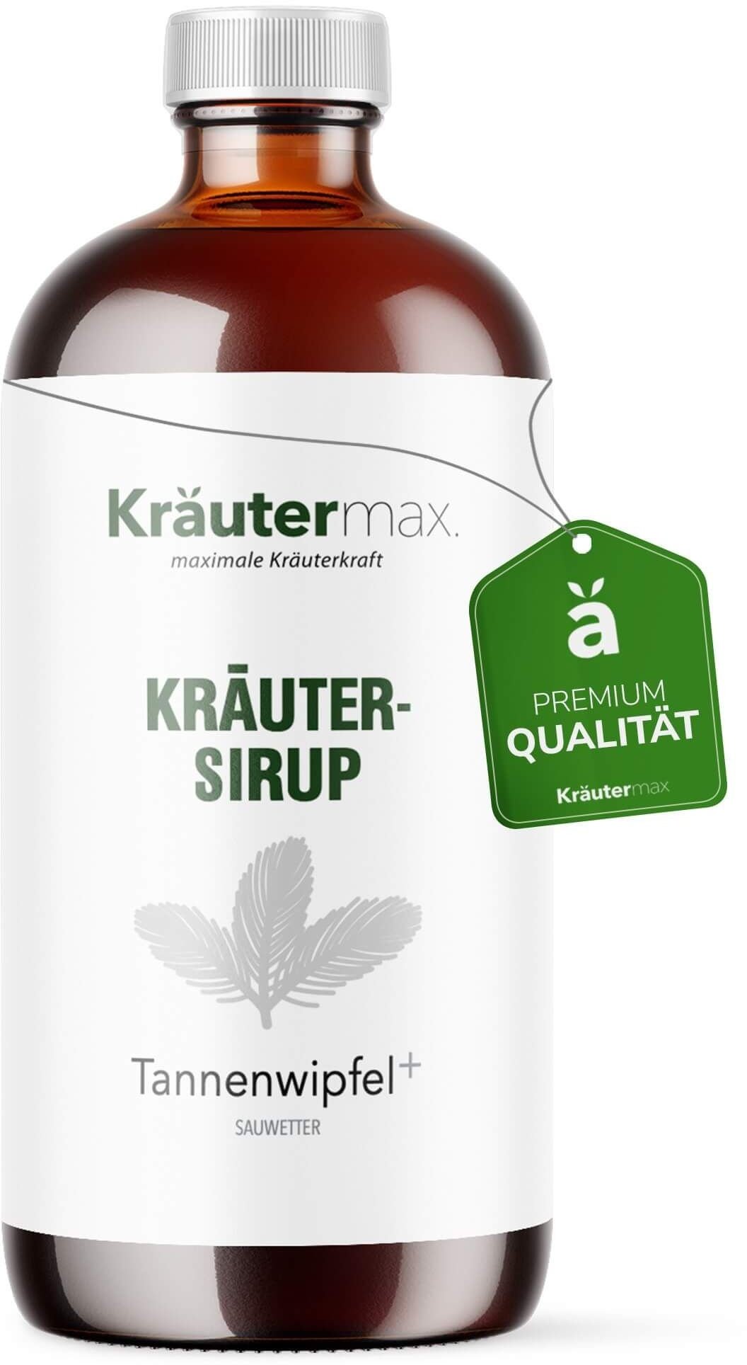 Kräutermax Kräuter-Sirup Tannenwipfel plus Spitzwegerich, Thymian - Großpackung Hustensirup 500 ml